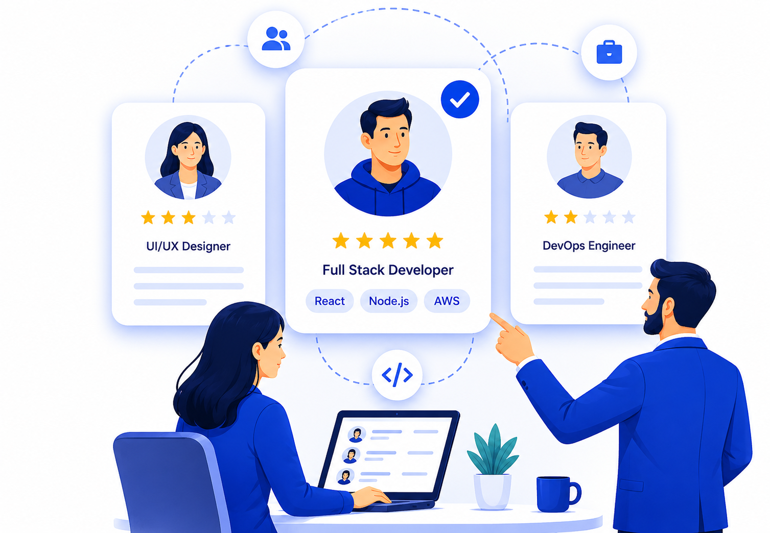 IT recruiters matching candidates with hiring companies